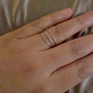 White Gold real diamond stacking rings SOLD